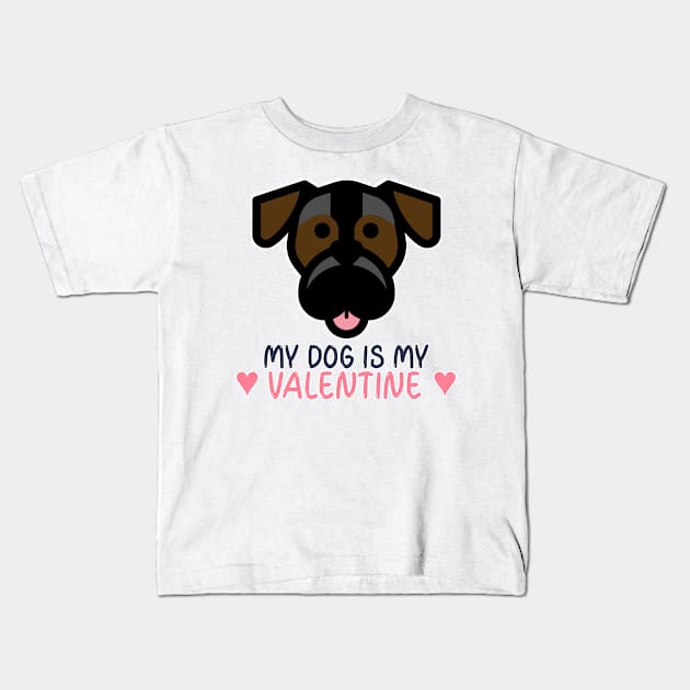 My Dog Is My Valentine Kids T-Shirt by Willard-Morris